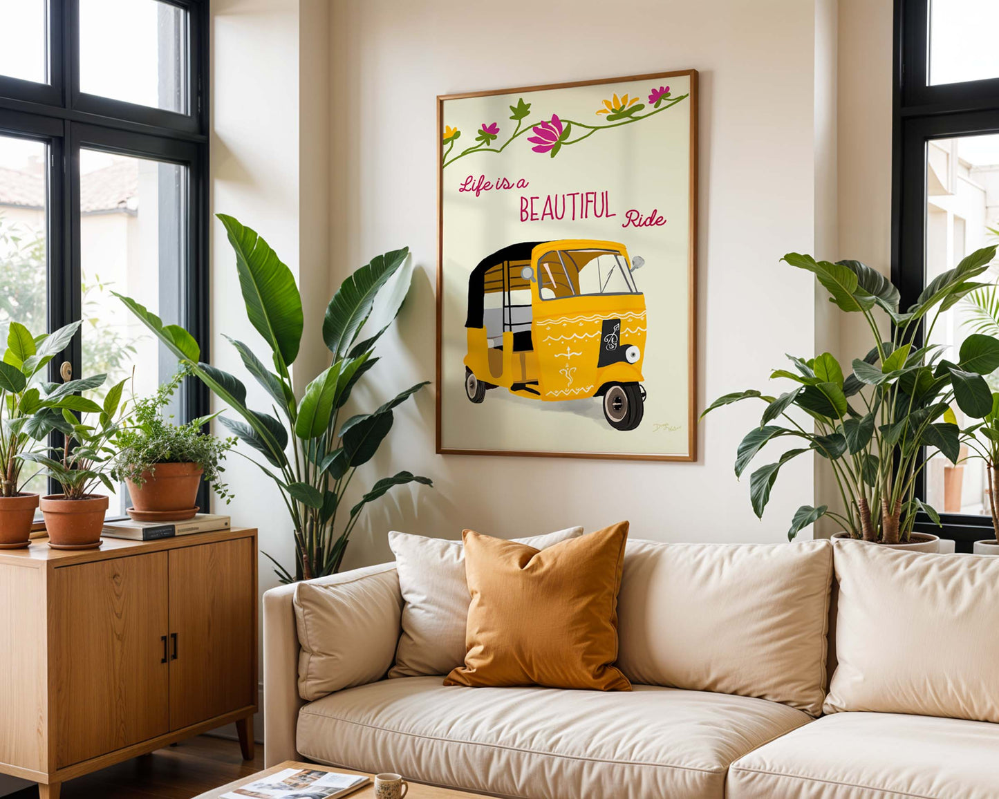 Yellow Indian Auto rickshaw poster