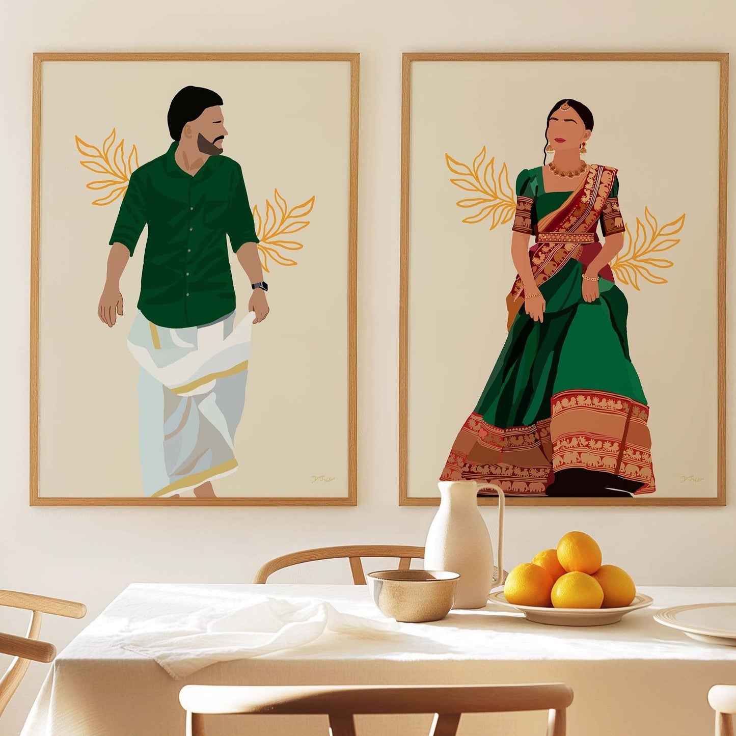 Traditional South Indian man artwork with a modern twist.