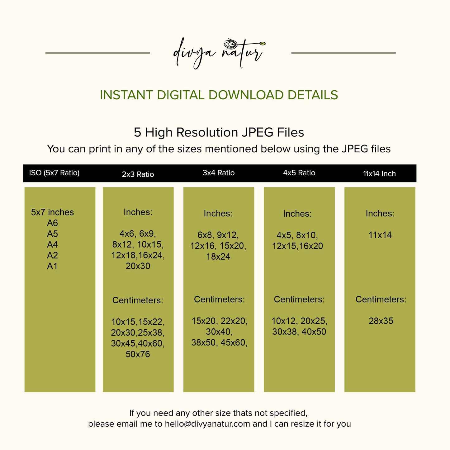 Instant Digital Download Details at Divya Natur