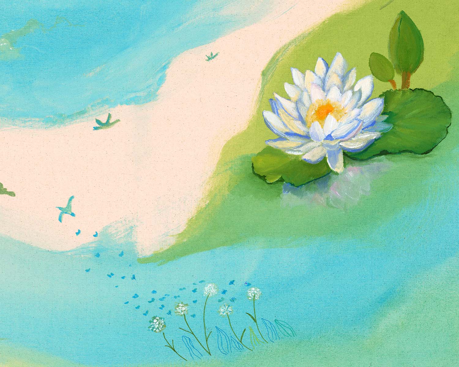 Pure Beauty - Lotus Abstract art featuring soft colors and natural elements.