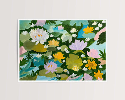 Elegant lotus flower art print - a serene, symbolic representation of purity and beauty.