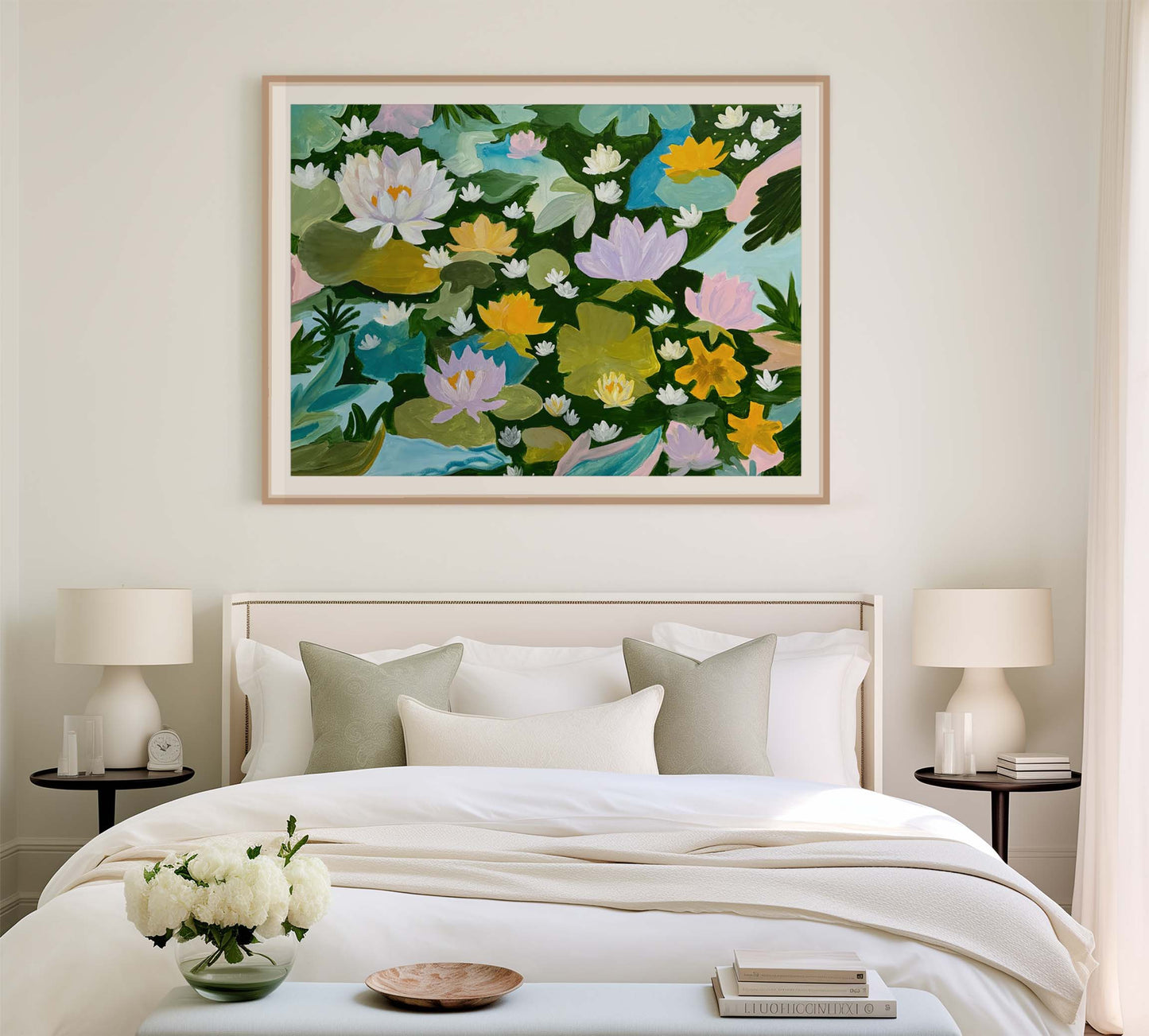 Symbolic lotus flower print - graceful and timeless, perfect for any decor.