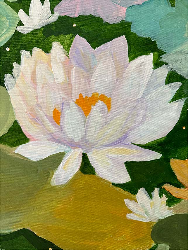 Full Bloom Lotus Print - Beautiful acrylic artwork of a lotus in vibrant colors.