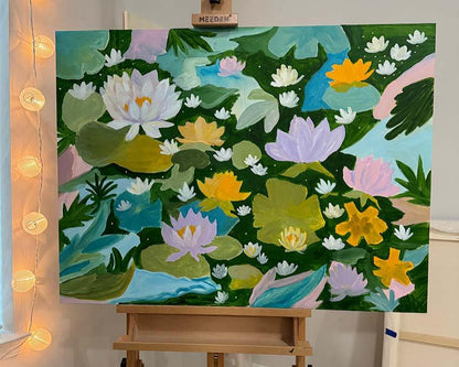 Full Bloom Lotus abstract painting