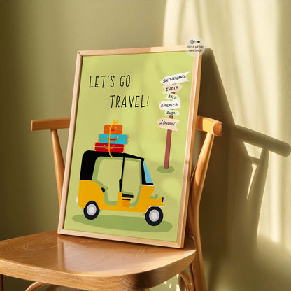 Inspirational wall art for travelers with a playful adventure vibe.